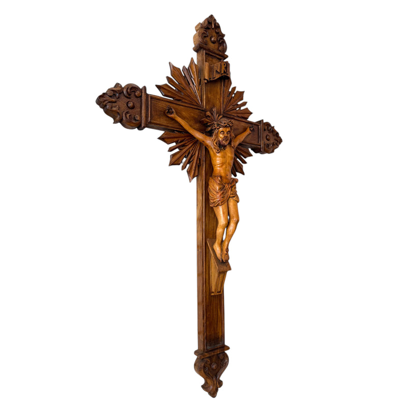 Crucifixo de Madeira Entalhado 140cm