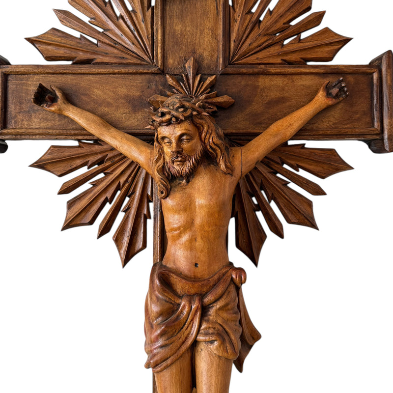 Crucifixo de Madeira Entalhado 140cm