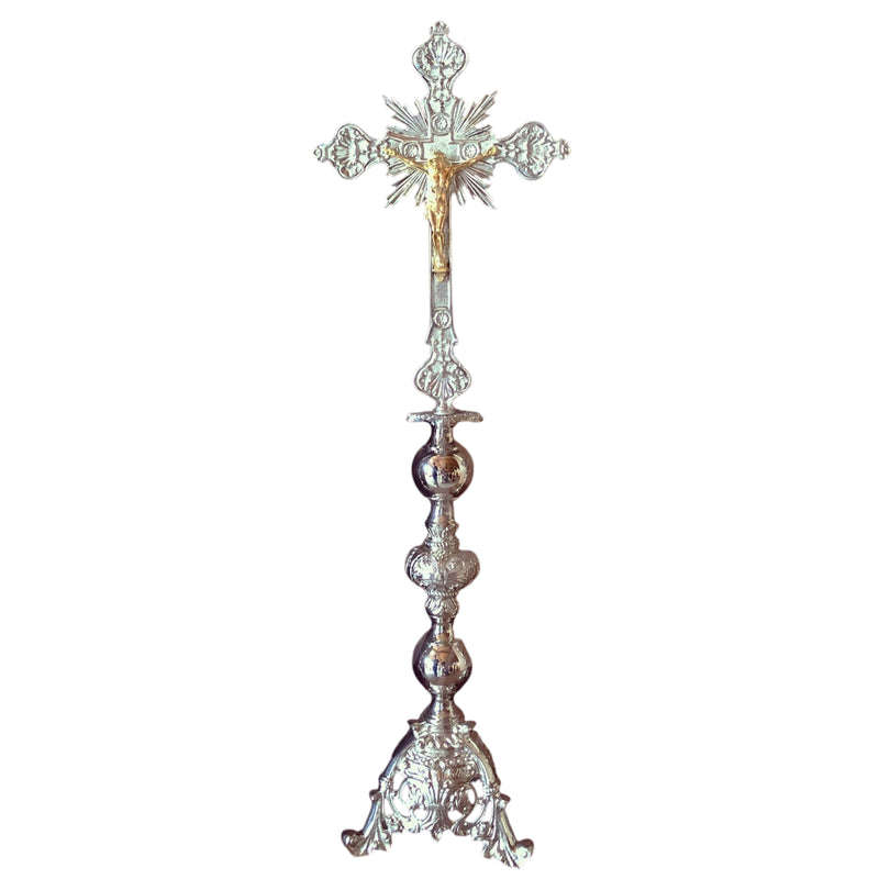 Cruz de Altar Boleada banhada a níquel