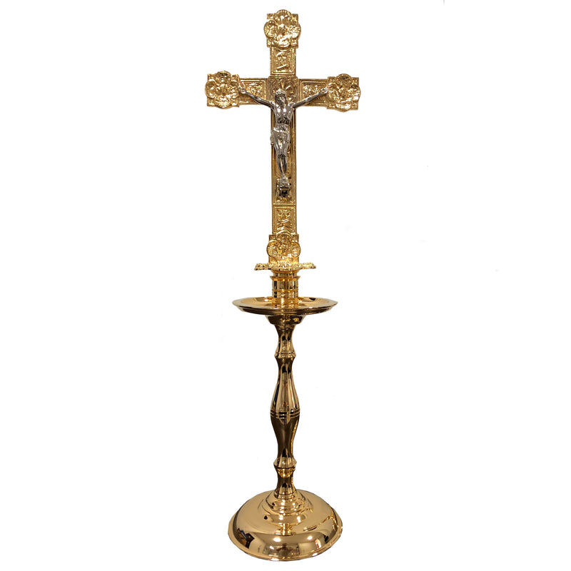 Cruz de Altar Lisa banhada a ouro