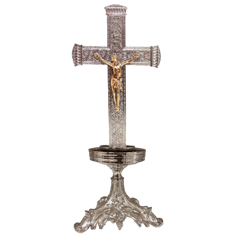 Cruz de Altar para Donzela banhada a níquel