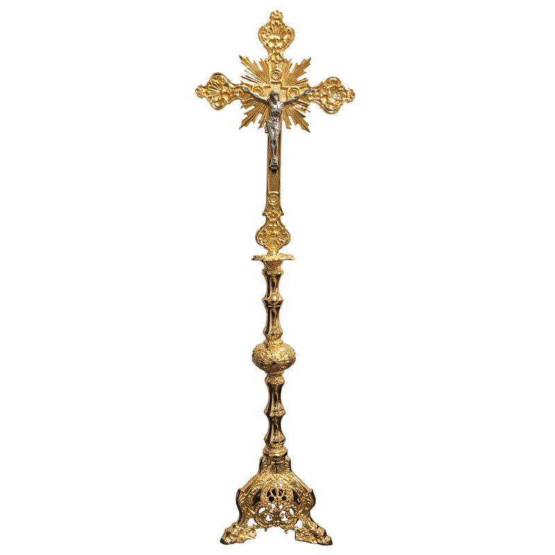 Cruz de Altar Trabalhada banhada a ouro