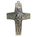 Cruz Peitoral Bom Pastor banhada a níquel