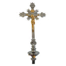 Cruz Processional Catedral banhada a níquel - haste espiral