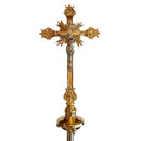 Cruz Processional Catedral banhada a ouro - haste lisa