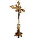 Cruz Processional Catedral banhada a ouro - haste espiral
