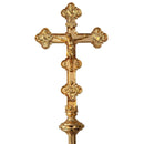 Cruz Processional Evangelista banhada a ouro - haste espiral