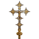 Cruz Processional Vaticana banhada a níquel - haste lisa