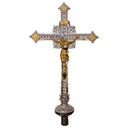Cruz Processional Veneziana banhada a níquel - haste espiral