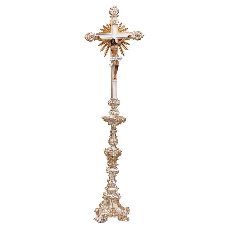 Cruz de Altar em Resina 120cm - com Pintura Branca