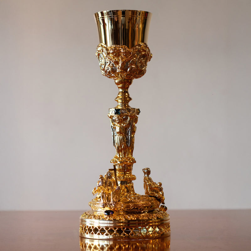 Cálice Romano com Grade em banho misto de ouro e níquel