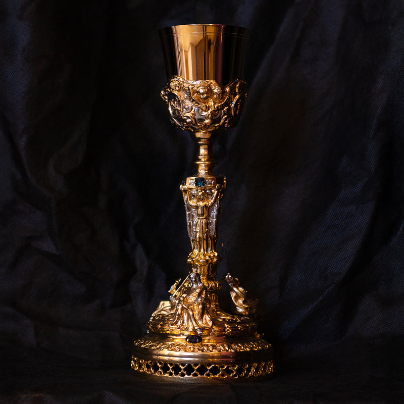 Cálice Romano com Grade em banho misto de ouro e níquel