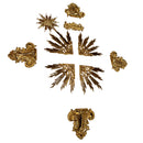 Kit Ornamentos para Crucifixo de 100cm-120cm (10 peças) | Ponteira e Esplendor banhados a ouro
