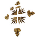 Kit Ornamentos para Crucifixo de 100cm-120cm (10 peças) | Ponteira e Esplendor banhados a ouro