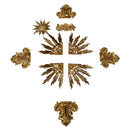 Kit Ornamentos para Crucifixo de 100cm-120cm (10 peças) | Ponteira e Esplendor banhados a ouro