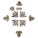 Kit Ornamentos para Crucifixo de 100cm-120cm (10 peças) | Ponteira e Esplendor banhados a níquel