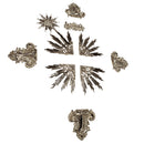 Kit Ornamentos para Crucifixo de 100cm-120cm (10 peças) | Ponteira e Esplendor banhados a níquel
