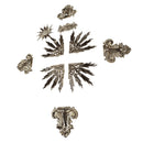 Kit Ornamentos para Crucifixo de 100cm-120cm (10 peças) | Ponteira e Esplendor banhados a níquel