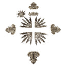 Kit Ornamentos para Crucifixo de 100cm-120cm (10 peças) | Ponteira e Esplendor banhados a níquel