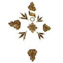 Kit Ornamentos para Crucifixo de 60cm-70cm (11 peças) | Ponteira e Esplendor banhados a ouro