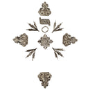 Kit Ornamentos para Crucifixo de 60cm-70cm (11 peças) | Ponteira e Esplendor banhados a níquel