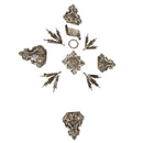 Kit Ornamentos para Crucifixo de 60cm-70cm (11 peças) | Ponteira e Esplendor banhados a níquel