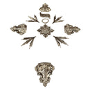 Kit Ornamentos para Crucifixo de 60cm-70cm (11 peças) | Ponteira e Esplendor banhados a níquel