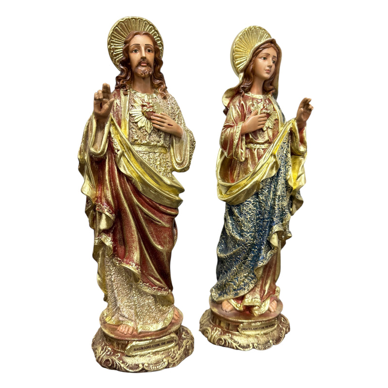 Kit Sag. Coração de Jesus e Imaculado Coração de Maria 30cm