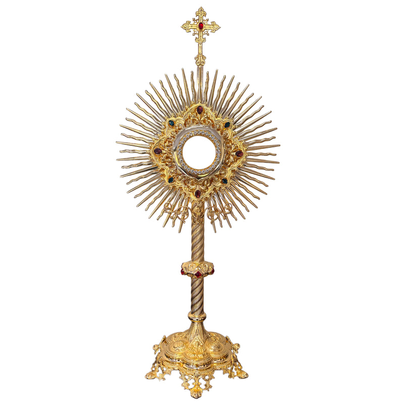 Ostensório Catedral com Pedras banhado a ouro