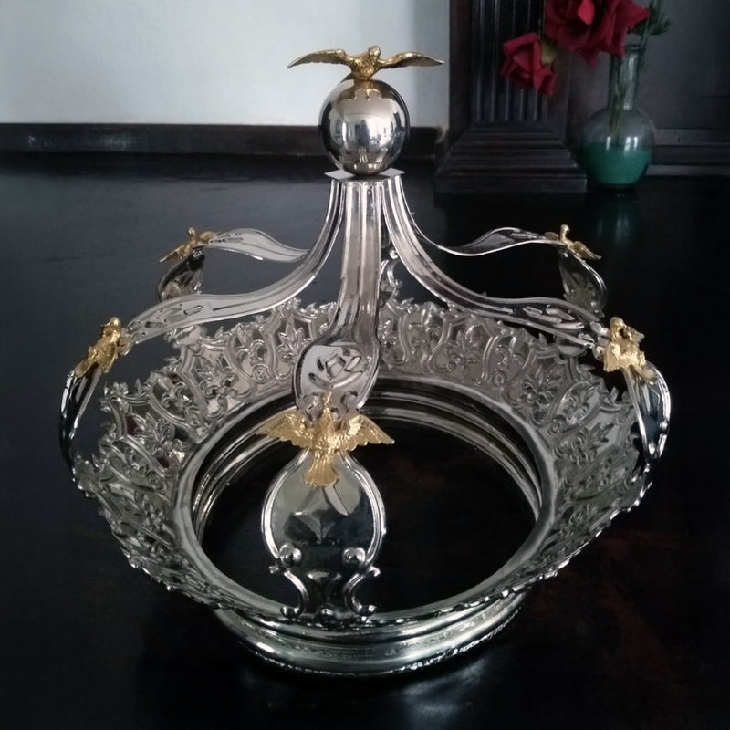 Conjunto do Divino (Coroa, Salva e Cetro) banhado a níquel