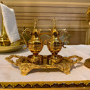 Conjunto Galheteiro Romano banhado a ouro