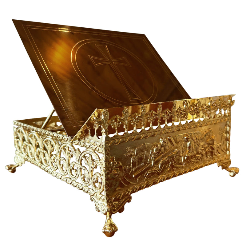 Estante de Altar Via Crucis banhada a ouro