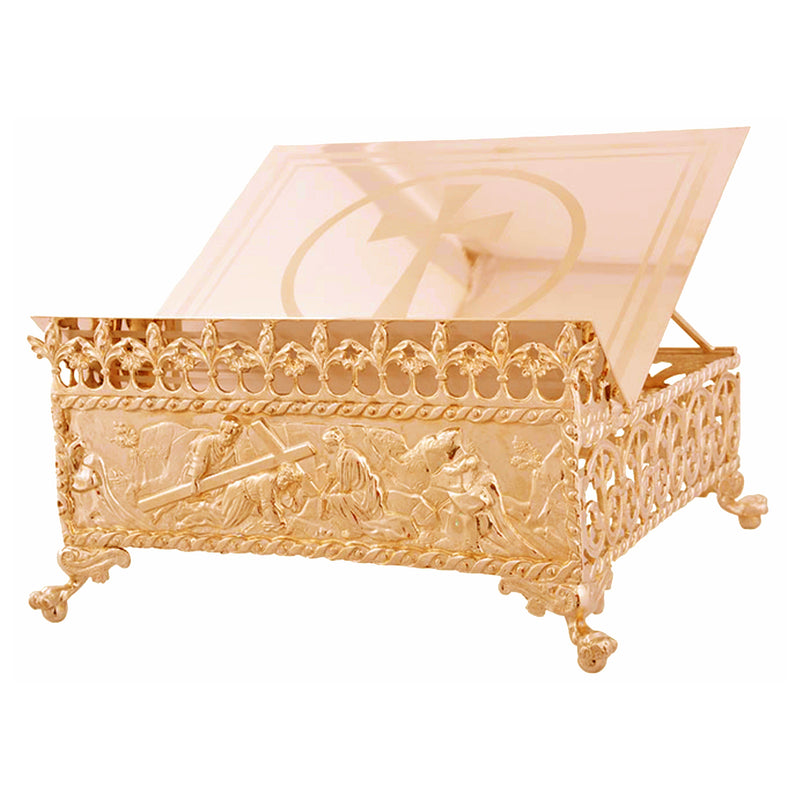 Estante de Altar Via Crucis banhada a ouro