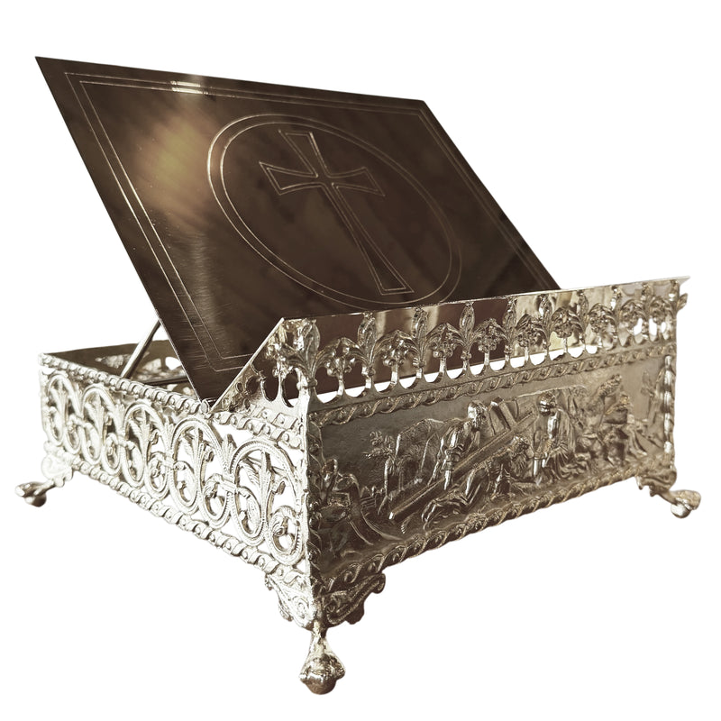 Estante de Altar Via Crucis banhada a níquel