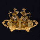 Conjunto Galheteiro Romano banhado a ouro