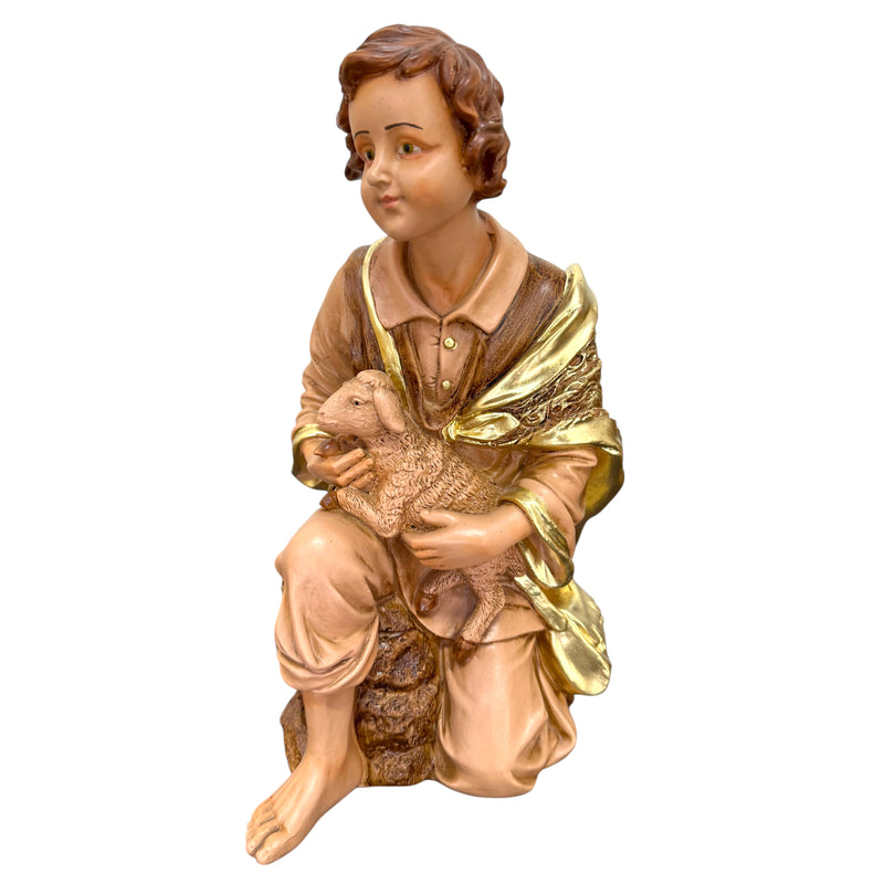 Pastor do Presépio de 45cm (27cm) - com Pintura Dourada