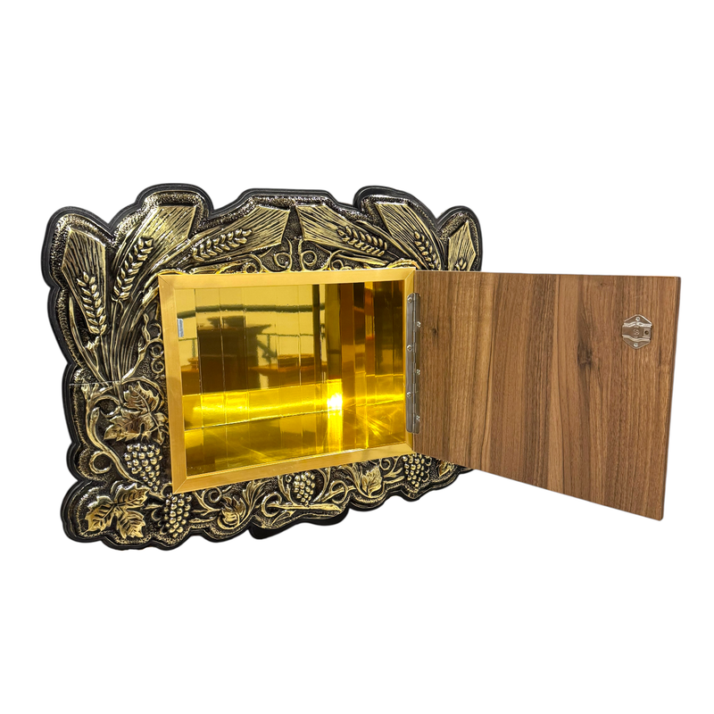 Sacrário Trigo e Uva de Embutir - Dourado