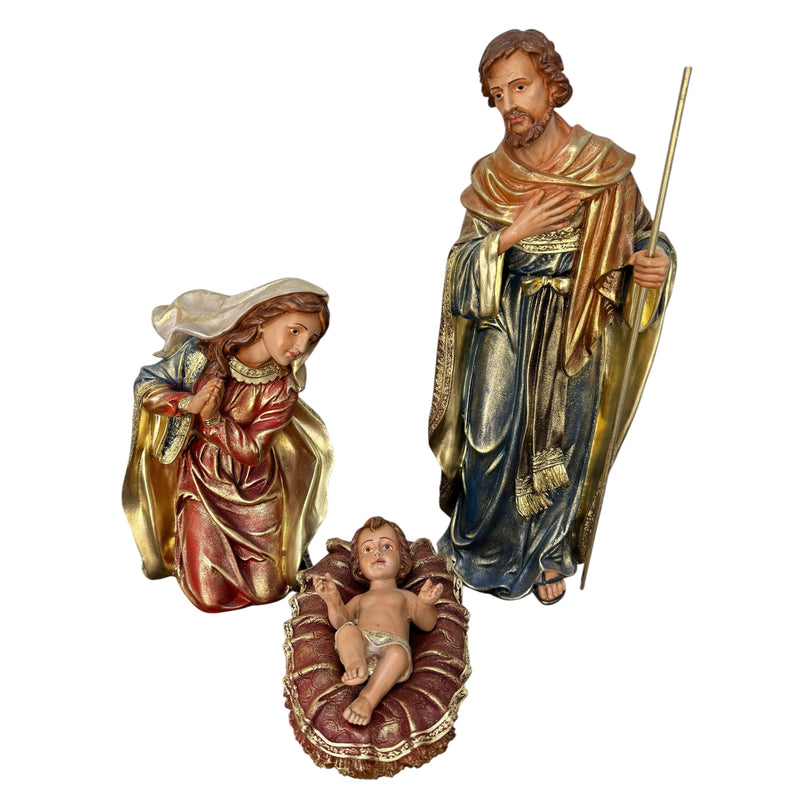 Sagrada Família do Presépio de 45cm (4 peças) - com Pintura Colorida