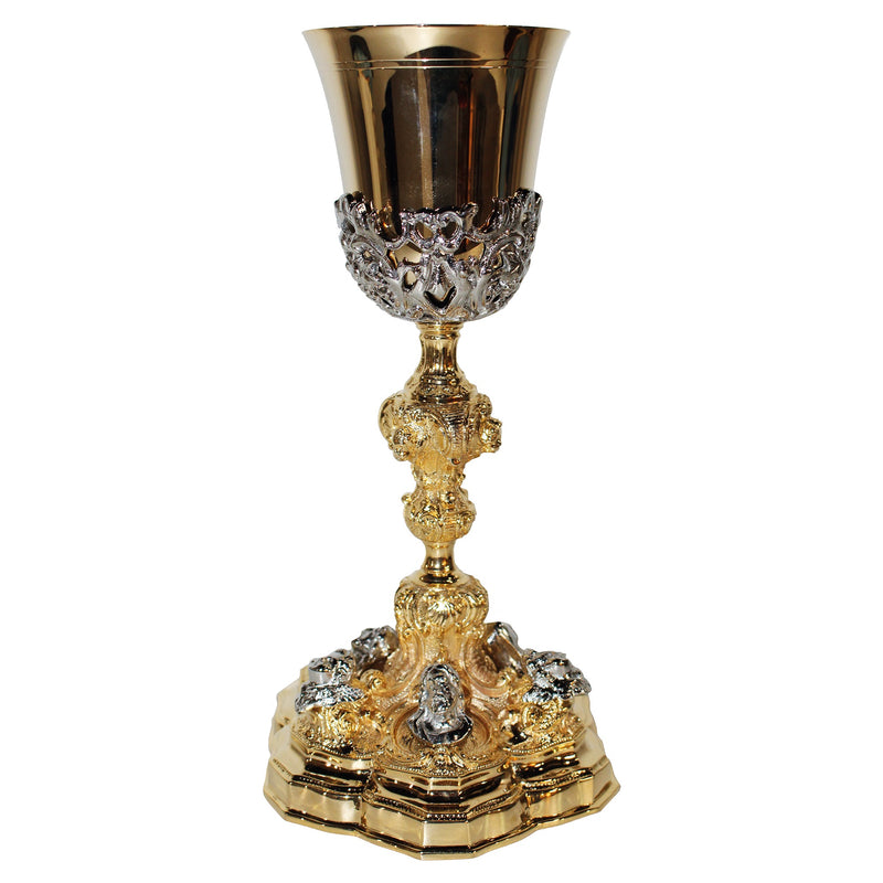 Conjunto de Cálice e Âmbula Sagrada Família banhados a ouro