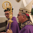 Báculo São Carlos Borromeu banhado a ouro (com a haste lisa)