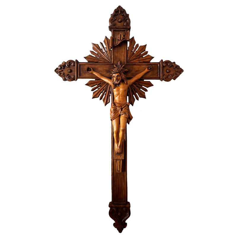 Crucifixo de Madeira Entalhado 140cm