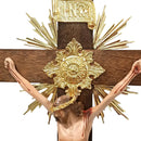 Crucifixo 65cm de Parede Ornado com Metal (banho de ouro)