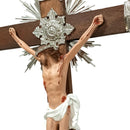 Crucifixo 65cm de Parede Ornado com Metal (banho de níquel)