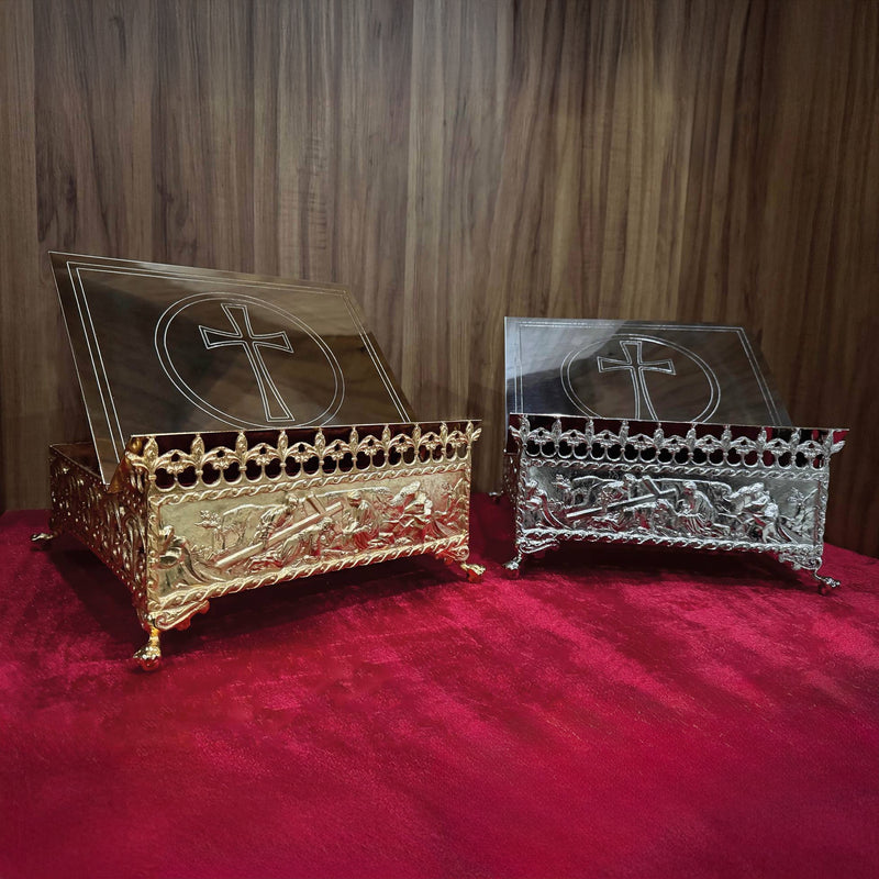 Estante de Altar Via Crucis banhada a ouro