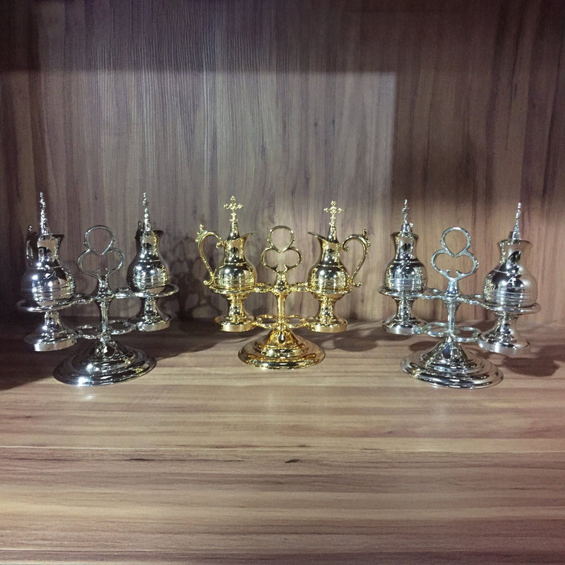 Conjunto Galheteiro Simples banhado a ouro