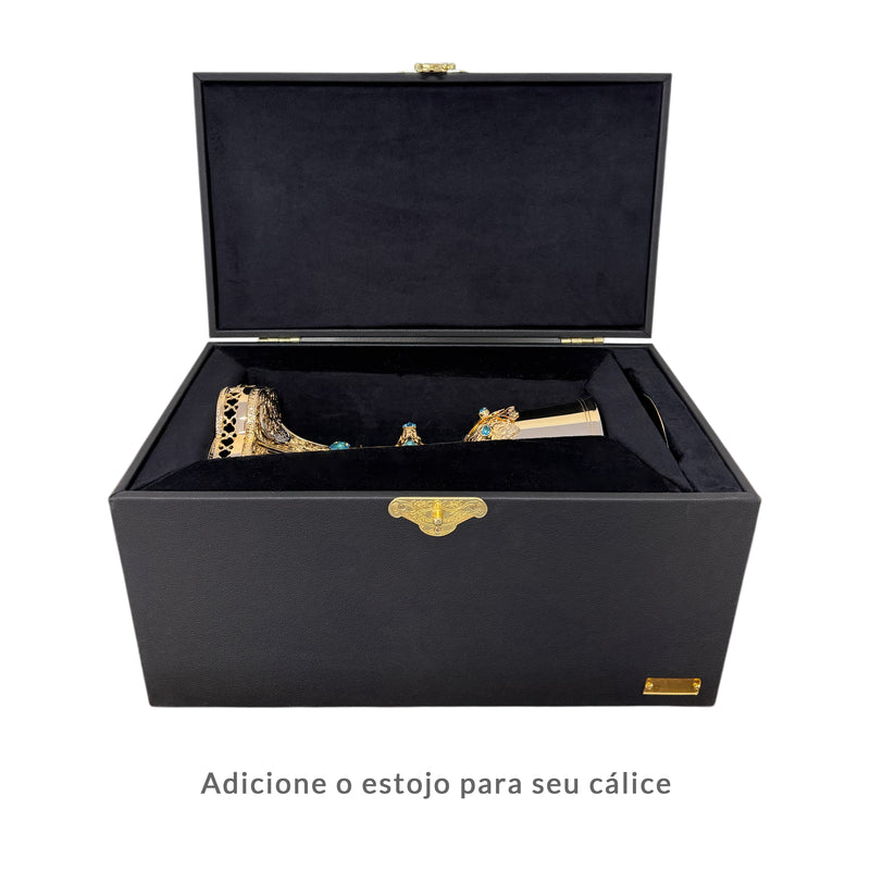 Cálice JHS com Grade banhado a ouro