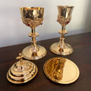 Conjunto de Cálice e Âmbula Santos Mártires banhados a ouro