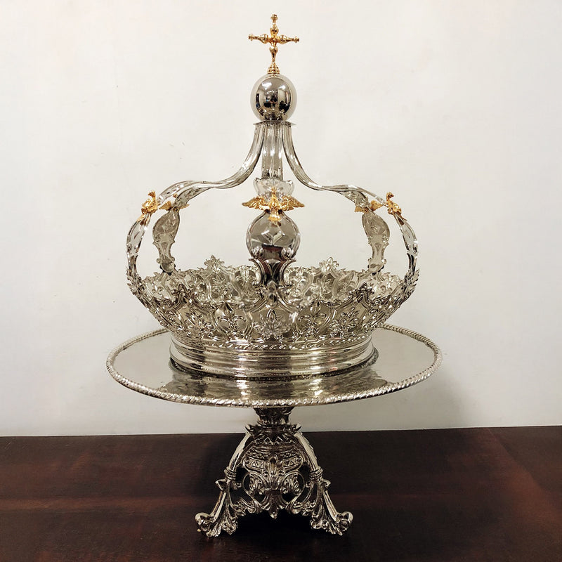 Conjunto do Divino (Coroa, Salva e Cetro) banhado a níquel