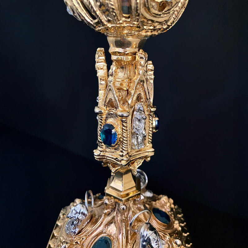 Cálice Virtudes com Grade banhado a ouro