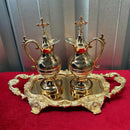 Conjunto Galheteiro Romano banhado a ouro